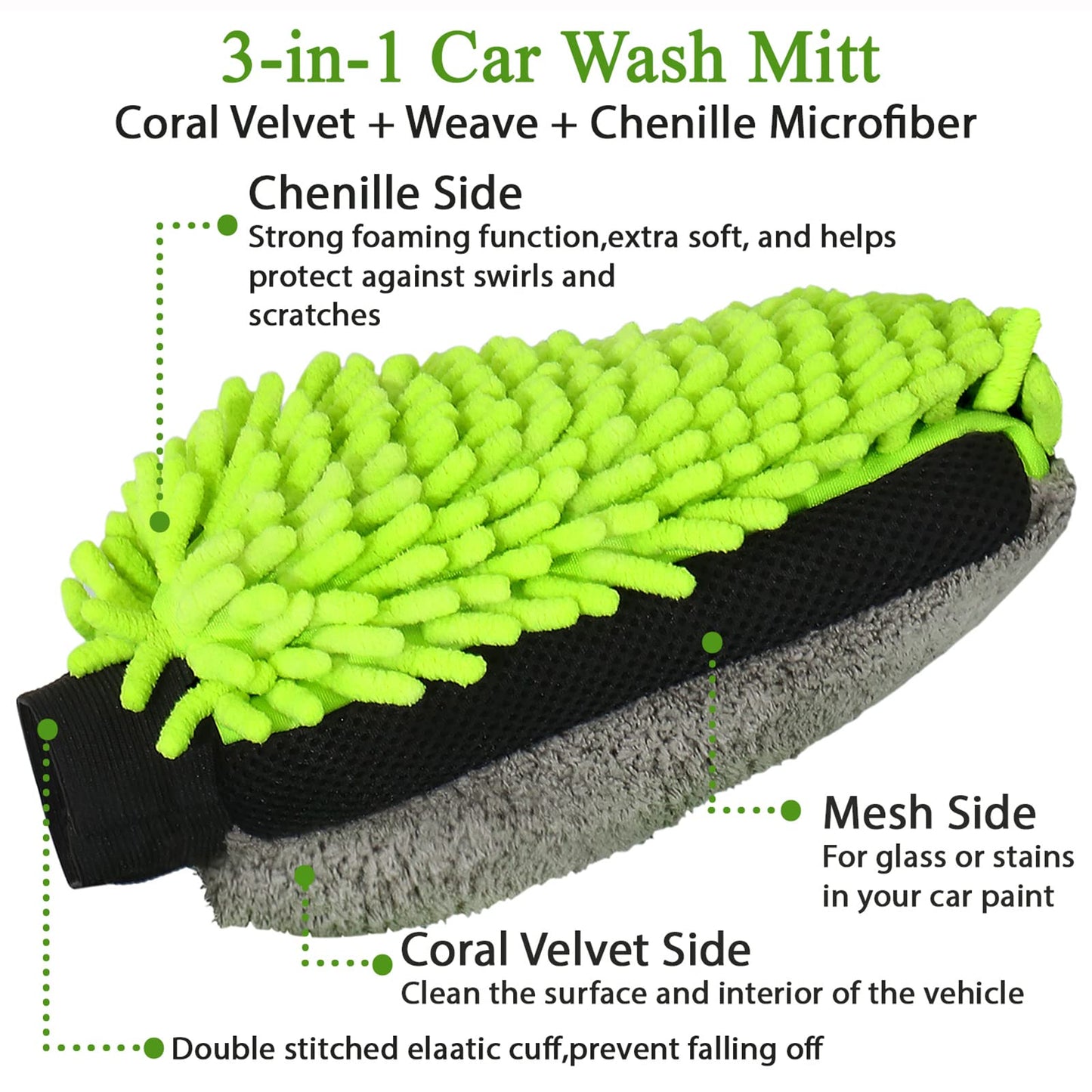 GreatCool Car Wash Collapsible Bucket with 3-in-1 Car Wash Mitt