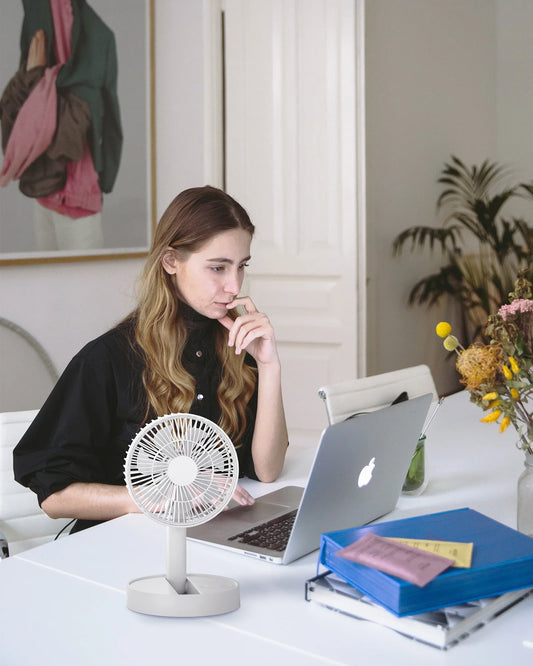 USB Foldable Fan with 4 Speeds & Timing,Battery Operated Mini Fan for