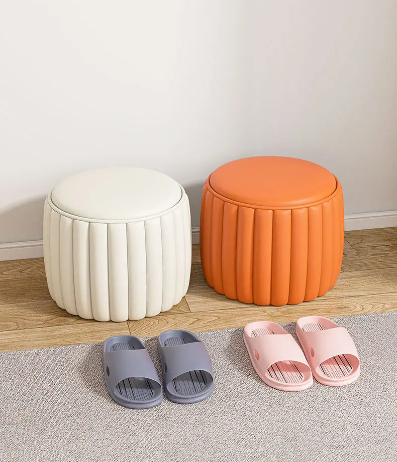 Pink Sofa Stool Customizable Stool with 4 Legs Blue Solid Pine Stool Living Room