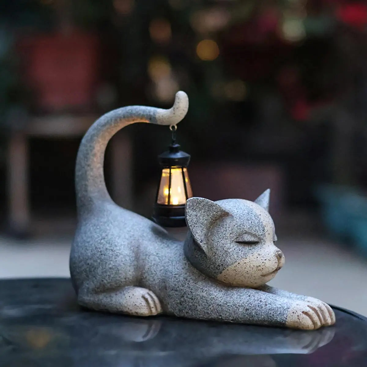 Cute Solar-Powered Kitten Lights - Waterproof Garden Decor - Durable Cloth Landscape Lighting for Courtyard & Outdoor Spaces