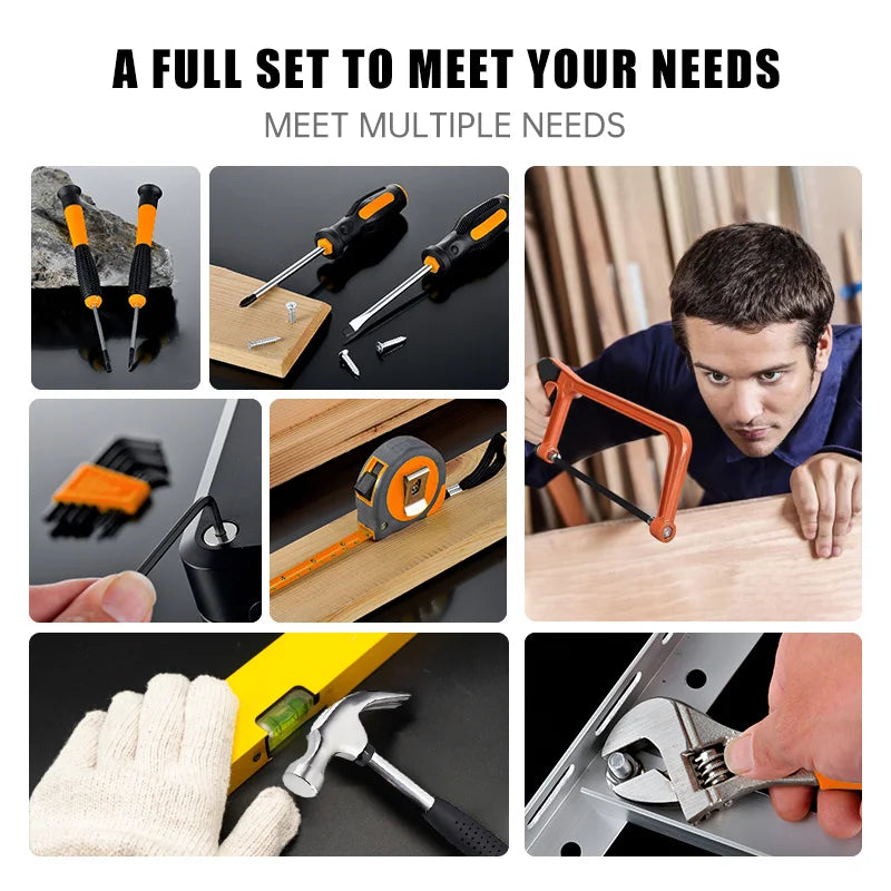82-Piece Black Tool Kit, Comprehensive and Durable for Home and Auto Repair