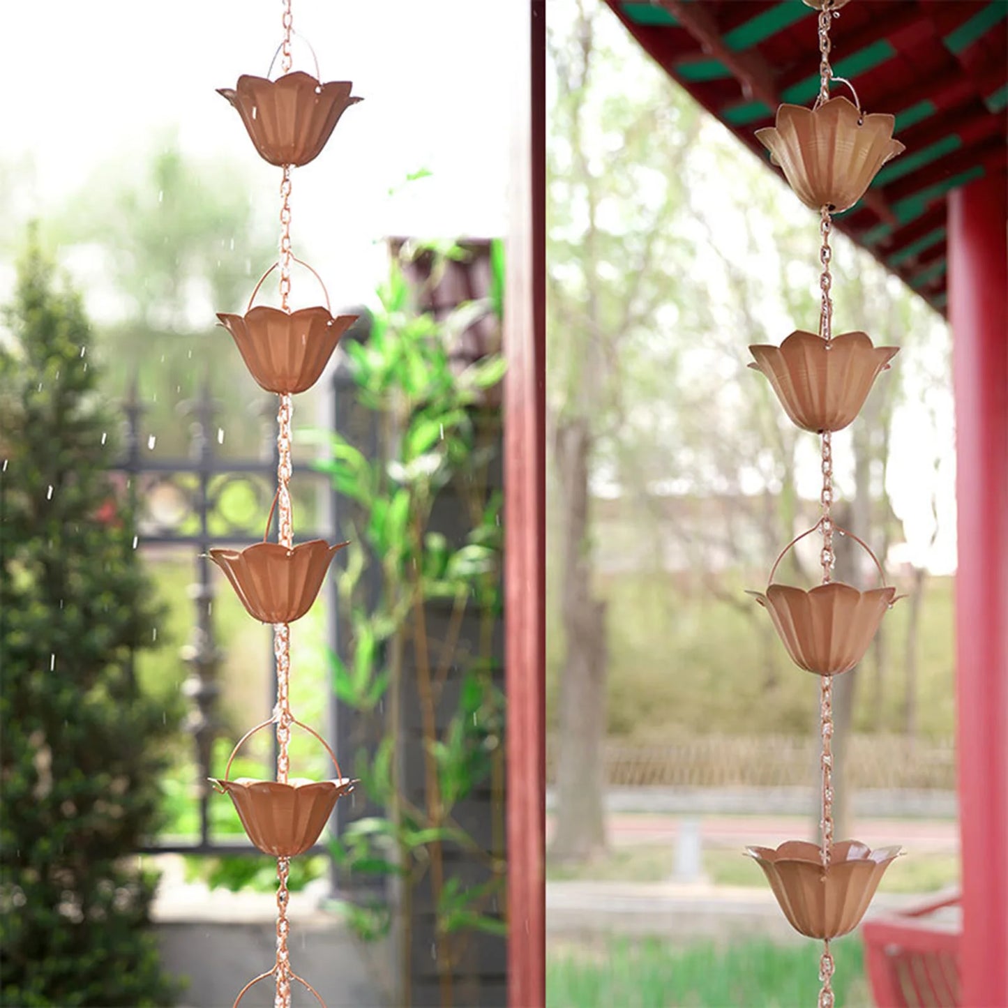 3.3ft Rain Chain Garden Decor Outside Outside Gutter Downspout in Summer Park Embellishment Gutters Downspout Downspout Chain