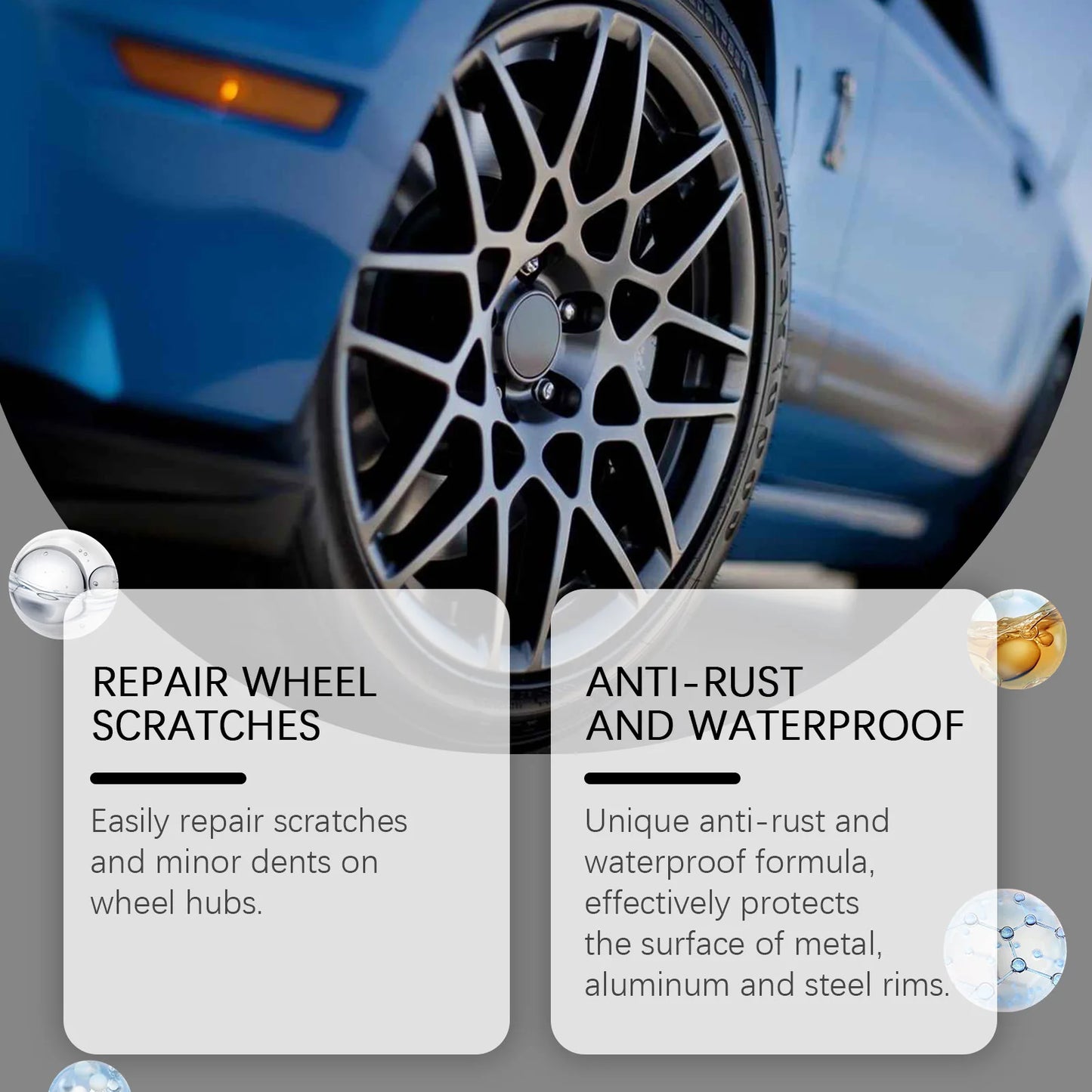 Homonth 10mlx3 Black Car Wheel Scratch Repair Pen Tire Scratch Remover Wheel Hub Scratch Repair Anti Rust Auto Paint Repair Pen