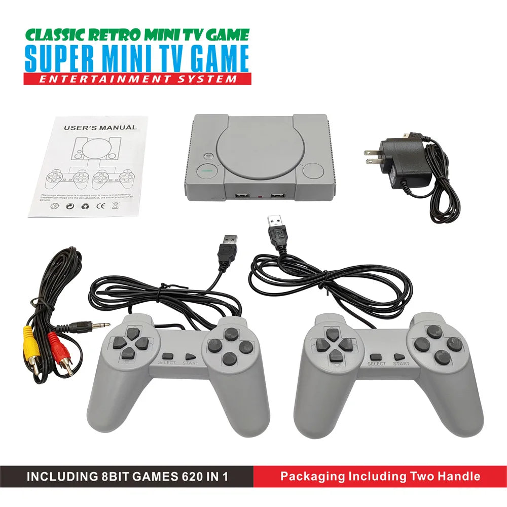 Classic Mini TV Video Plug and Play Game Console, 2 Controllers, TV Out, AV Cable, Game Box, Gift