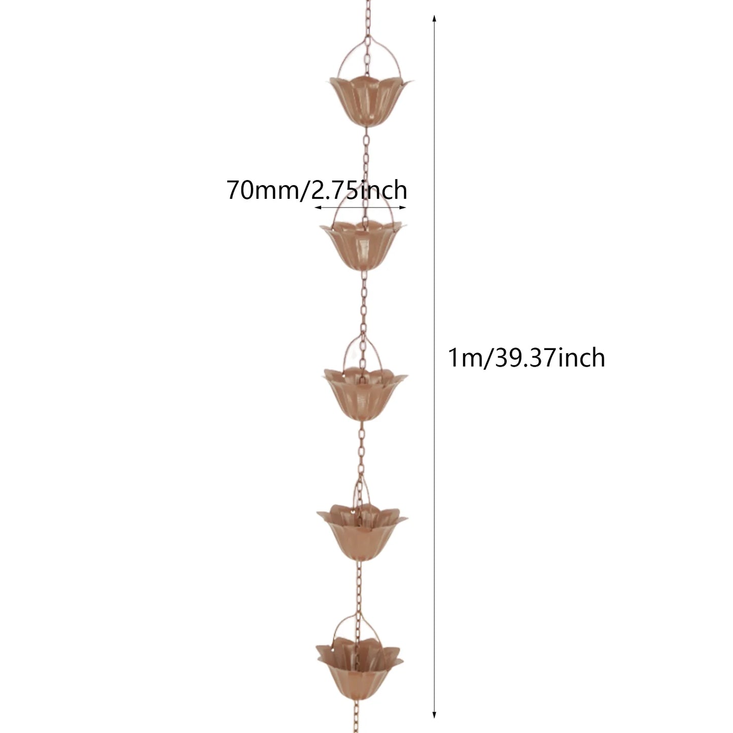 3.3ft Rain Chain Garden Decor Outside Outside Gutter Downspout in Summer Park Embellishment Gutters Downspout Downspout Chain