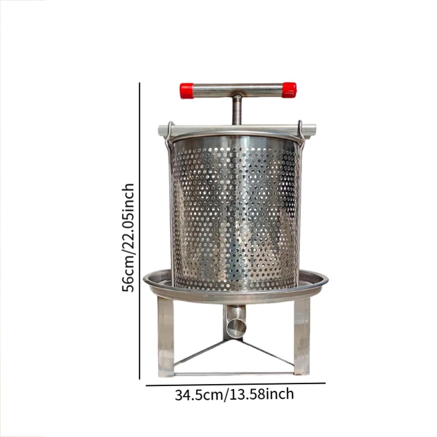 Honey Press Machine with Cover Manual Metal Honey Extractor Beekeeper Equipment Portable for Household Farmhouse Beekeeping