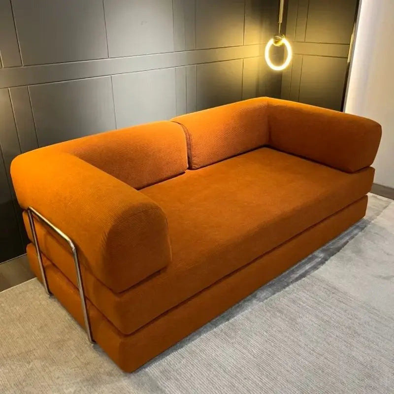 High-end retro corduroy sofa air compression deformable modular sofa suitable for living room comfortable customizable leisure c