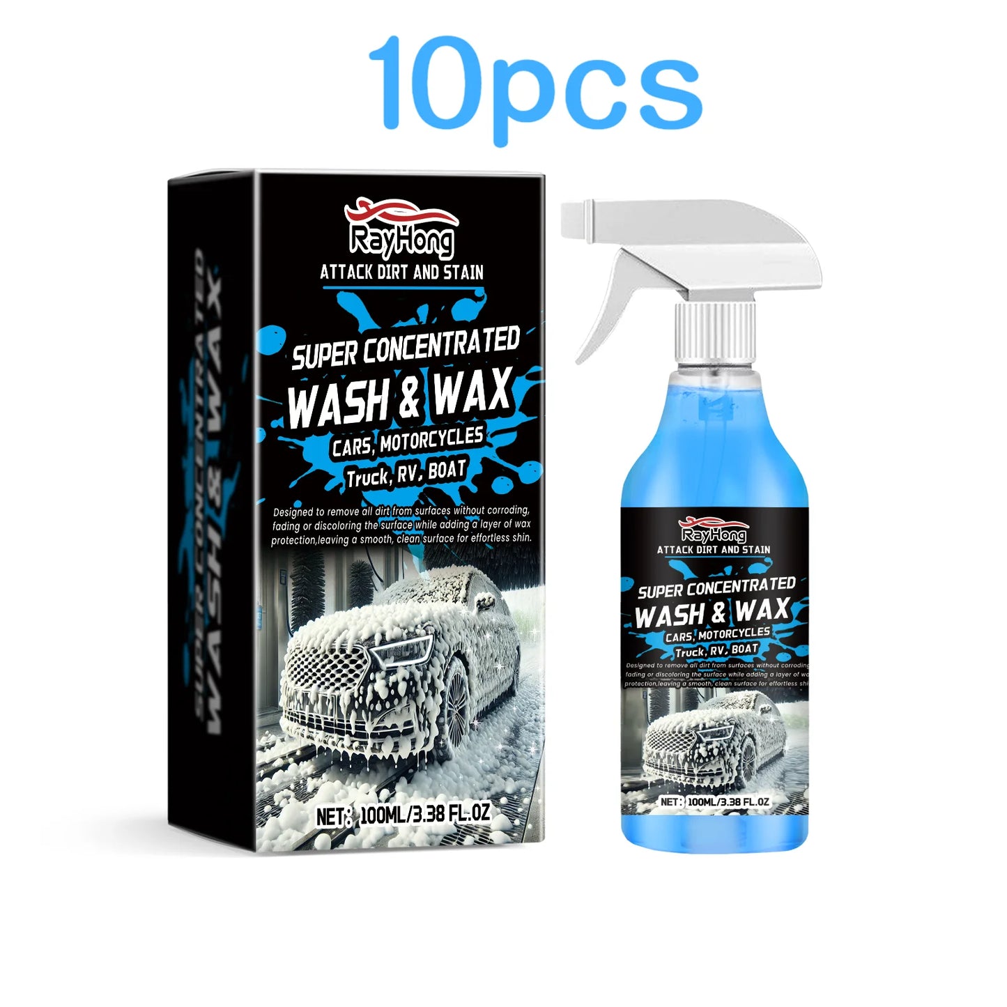 Rayhong 100ml Car Wash Foaming Cleaner Car Paint Care Remove Stain Dir