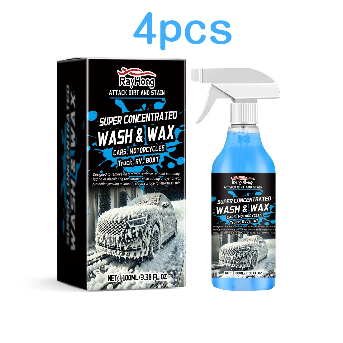 Rayhong 100ml Car Wash Foaming Cleaner Car Paint Care Remove Stain Dir