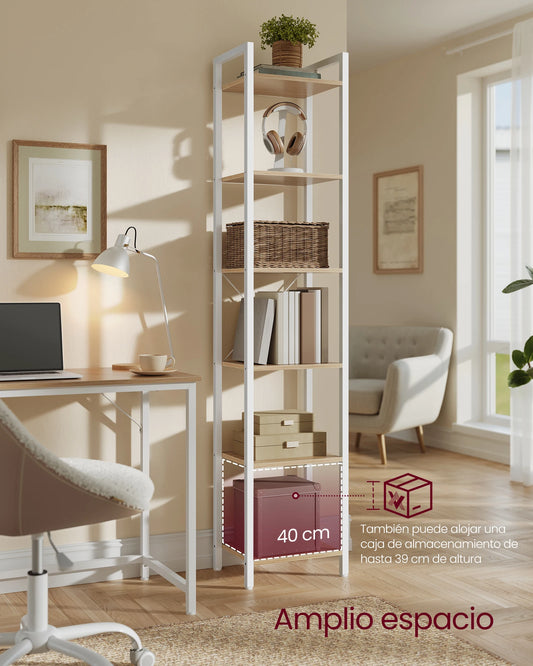 VASAGLE 6-Tier Bookshelf, Bookcase, Shelving Unit, for Office, Study, Living Room, Bedroom, 30 x 40 x 187.5 cm, Industrial