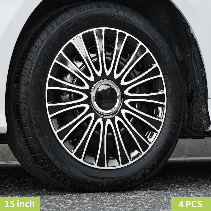 15inch Dagger Style Hub Cap Cover for Iron Rim Wheel Cover Set of 4 Steel Wheel Cover Replacement Hubcap for R15 Tire