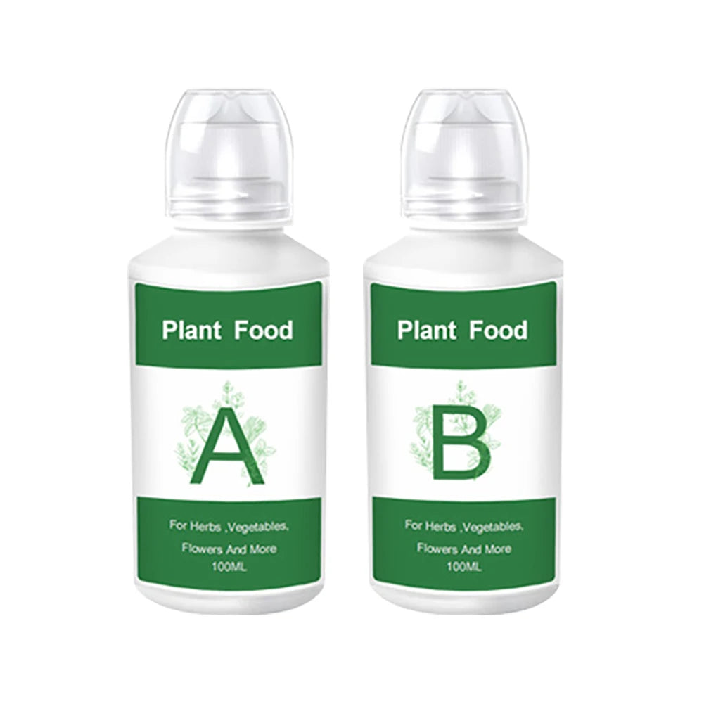2PCS/Box General Hydroponic Nutrient Liquid A and B Fertilizer Solution Kit for Growing Plant Flowers Food Vegetable Fruit 200ML