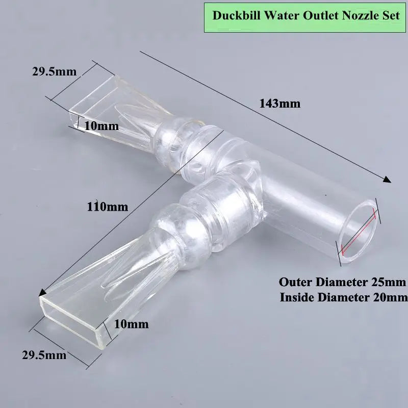 1PC Black /Transparent Aquarium Fish Tank Water Pump Duckbill Water Outlet Nozzle Duckbilled Sprinklers Return Pipe Fitting
