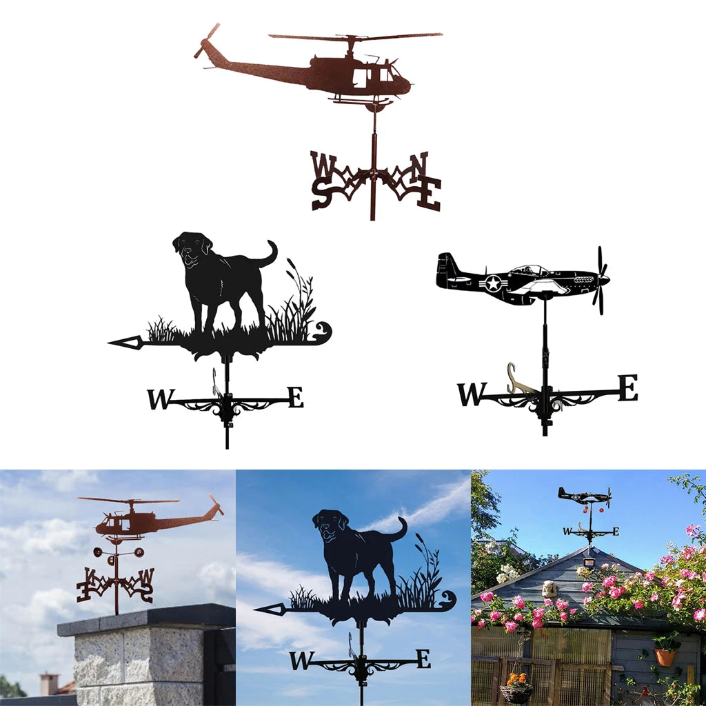 Weathervane Weather Vanes Roofs Retro Garden Stake Weather Vane Measuring Tools Outdoor Roof Decoration Architecture Decor Craft