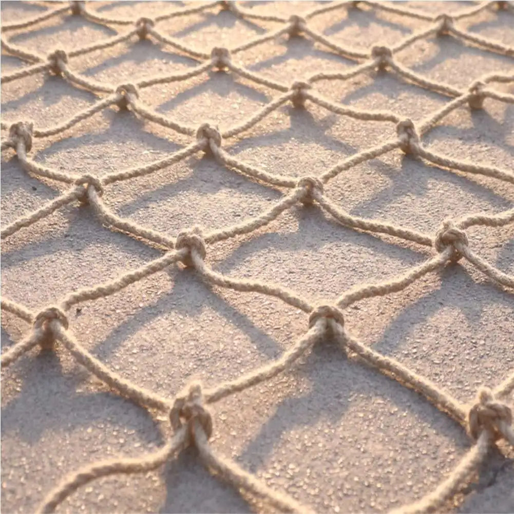 Heavy Jute Hemp Rope Net Garden Protective Fencing Stair Balcony Railing Children Safety Net Decorative Net Hammock Climbing Net