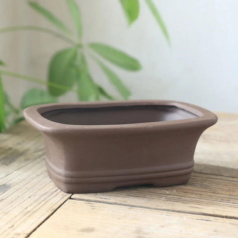 Black Pottery Earthen Burn Ceramic Crafts Flowerpot Plum Orchid Bamboo Chrysanthemum Succulent Plant Pot Breathable Vase Decor