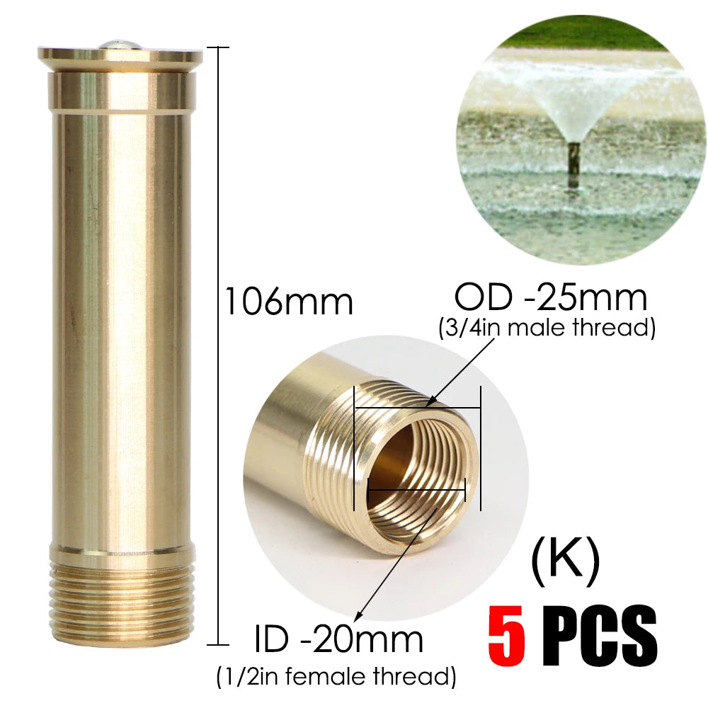 Brass Sprinklers Rotating Fountain Nozzles Landscaping Pond Outdoor Jet Straight Fountain Spray Head Irrigation Plants Watering
