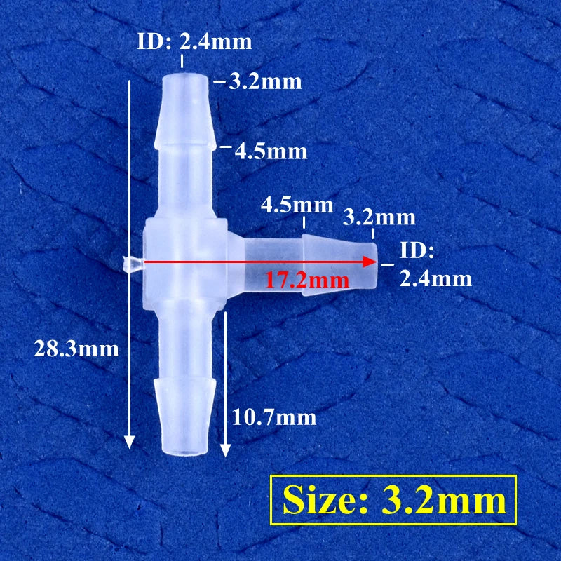 5~200pcs O.D 1.6~15.8mm PP Plastic Tee Connectors Garden Irrigation Pipe Joint Aquarium Tank Adapter Air Pump Hose Pagoda Joints
