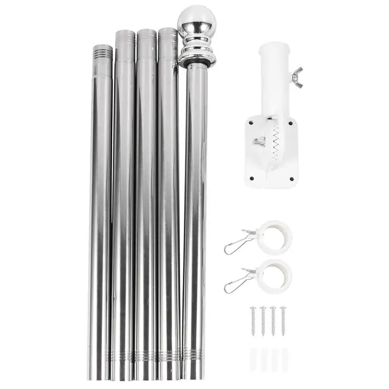 Flagpole Kit 1 Set 1.8 Meter Flag Pole with Flag Pole Holder Kit Wall Mount Flagpole for Indoor and Outdoor Use