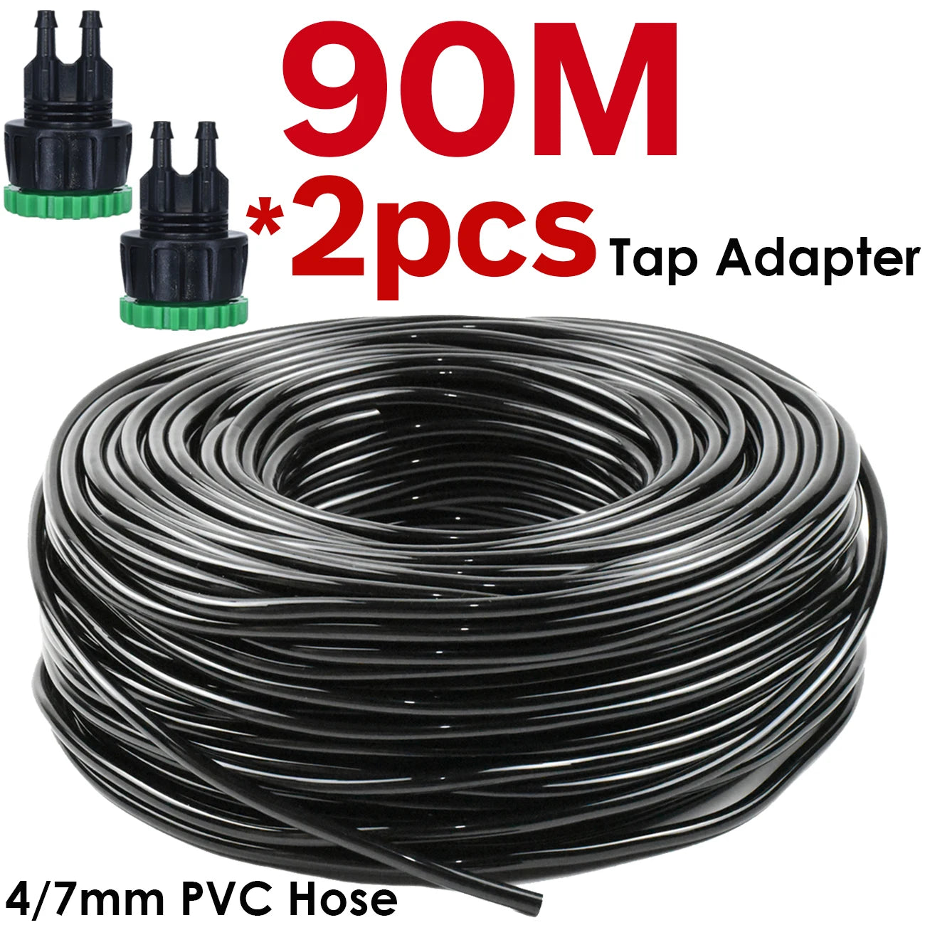 SPRYCLE 5m-100m 1/4'' Garden Watering Hose 4/7mm PVC Micro Drip Irrigation Pipe Tubing for Sprinkler Lawn Pot Plant Greenhouse