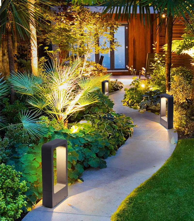 1PCS 15W COB LED Garden Light LED Lawn Lamp Modern Pillar Light Outdoor Waterproof Courtyard villa landscape lawn bollards light