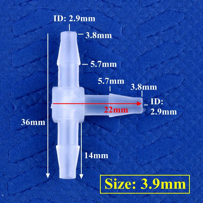 5~200pcs O.D 1.6~15.8mm PP Plastic Tee Connectors Garden Irrigation Pipe Joint Aquarium Tank Adapter Air Pump Hose Pagoda Joints