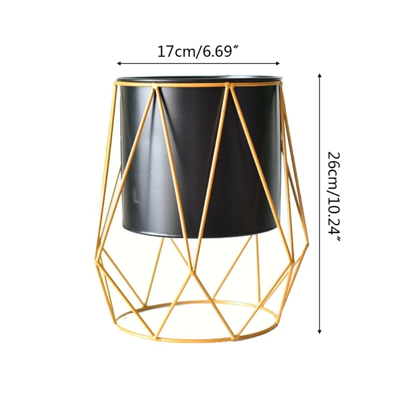 D7WA Nordic Geometric Planter Flower Pot Succulent Plant Container Display Holder Ornaments Desktop Home Office Garden Decor