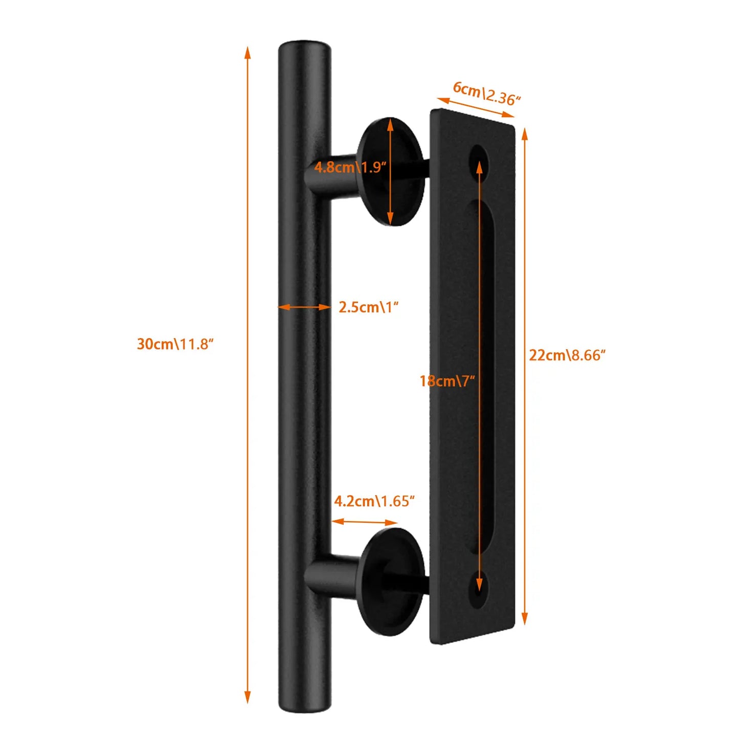 Sliding Barn Door Handle Pull Cabinet Flush Hardware Set Wood Door Handle Interior Door Furniture Handle Hardware