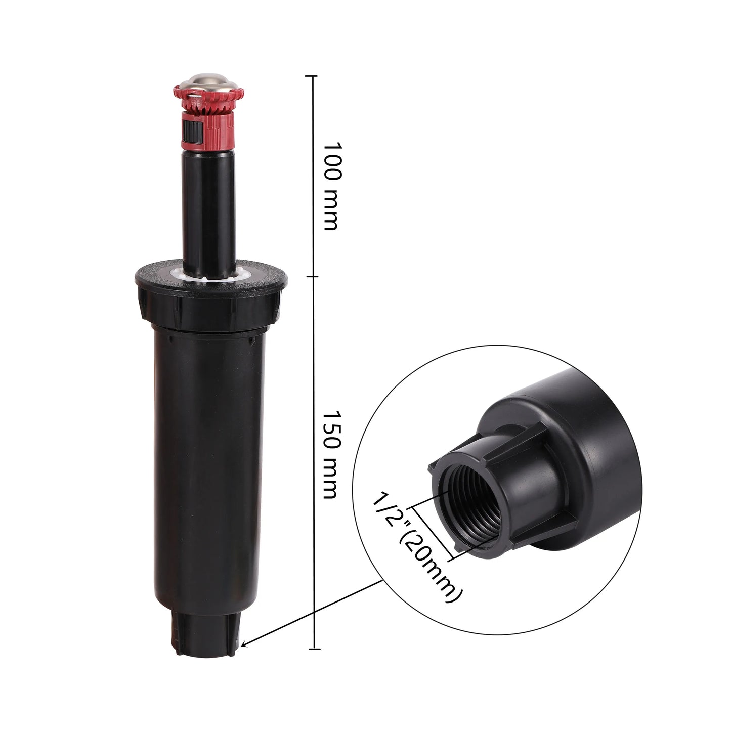 Scattering Pop-up Lawn Sprinklers 1/2" Female Thread Garden Grass Irrigation Rotary Nozzle 360° 45°~270° Automatic Lift Nozzle