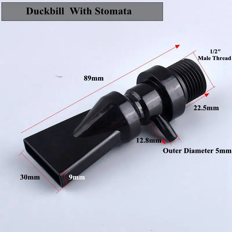 1PC Black /Transparent Aquarium Fish Tank Water Pump Duckbill Water Outlet Nozzle Duckbilled Sprinklers Return Pipe Fitting