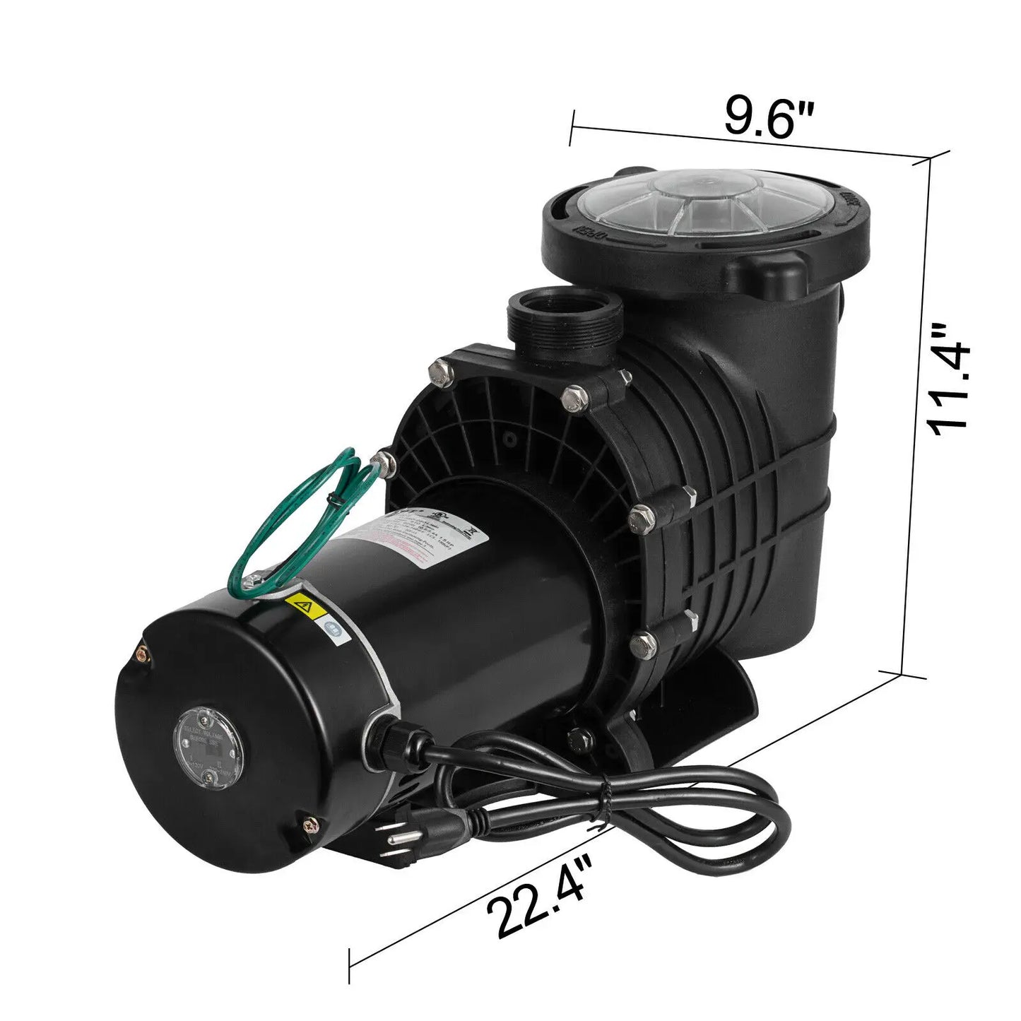 2HP Swimming Pool Filter Pump Motor W/Strainer Hi-Flo Aquarium Water Pumps For Ground Pool Purifier Water Circulation Pool Pump
