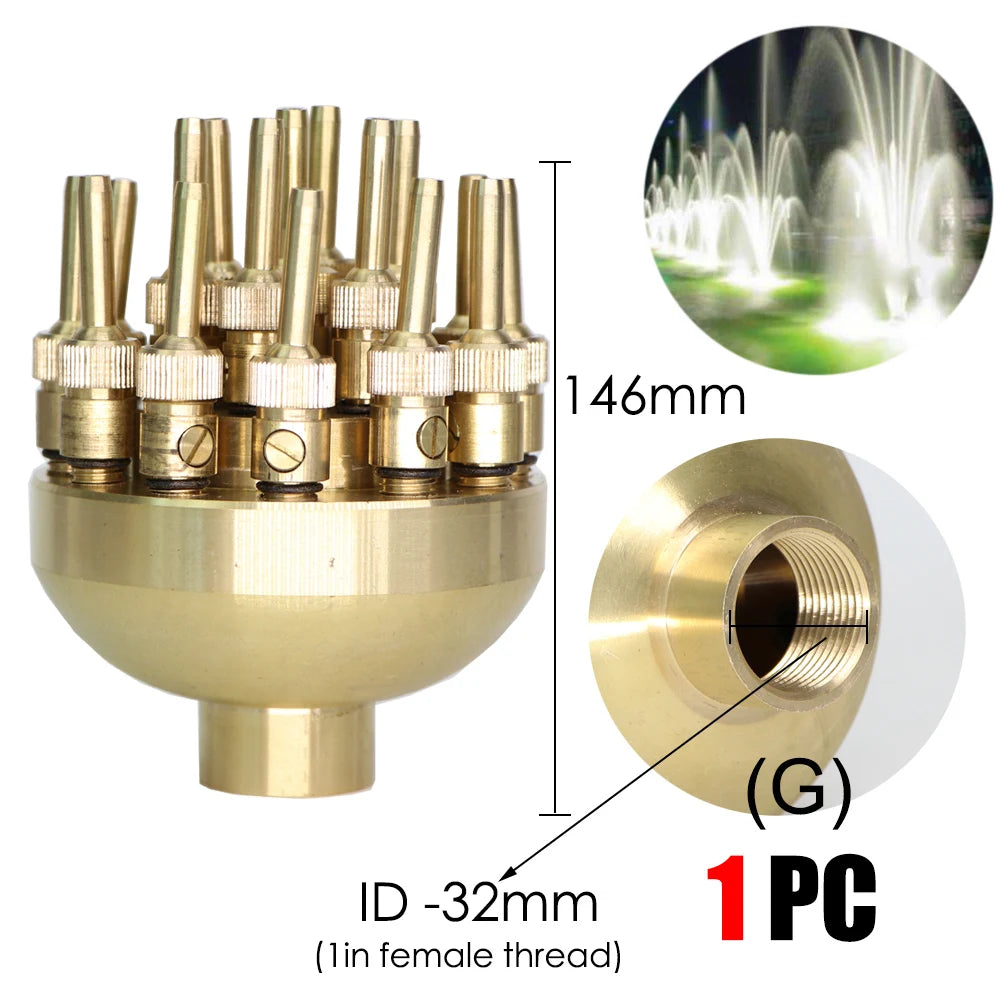 Brass Sprinklers Rotating Fountain Nozzles Landscaping Pond Outdoor Jet Straight Fountain Spray Head Irrigation Plants Watering