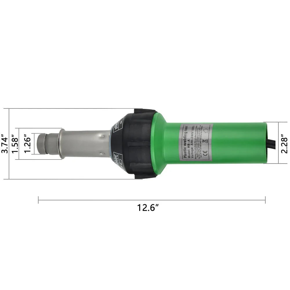 1600W Heat Gun Industrial Electric Hot Air Gun Hair Dryer Hairdryer PP PVC Plastic Welding Torch Hand-Held Thermal Power Tool
