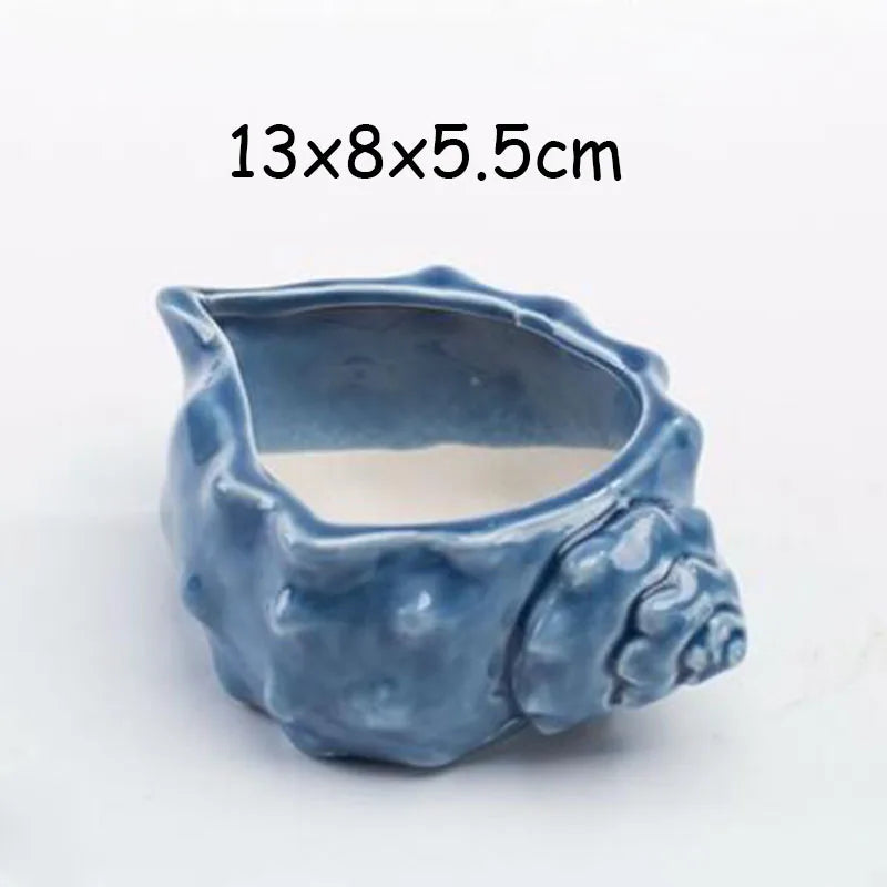 Pocelain Blue Fish Flower Vase European Style Cute Fleshy Flowerpot Mini Bonsai Cactus Flower Pot for Home Garden Home Decor