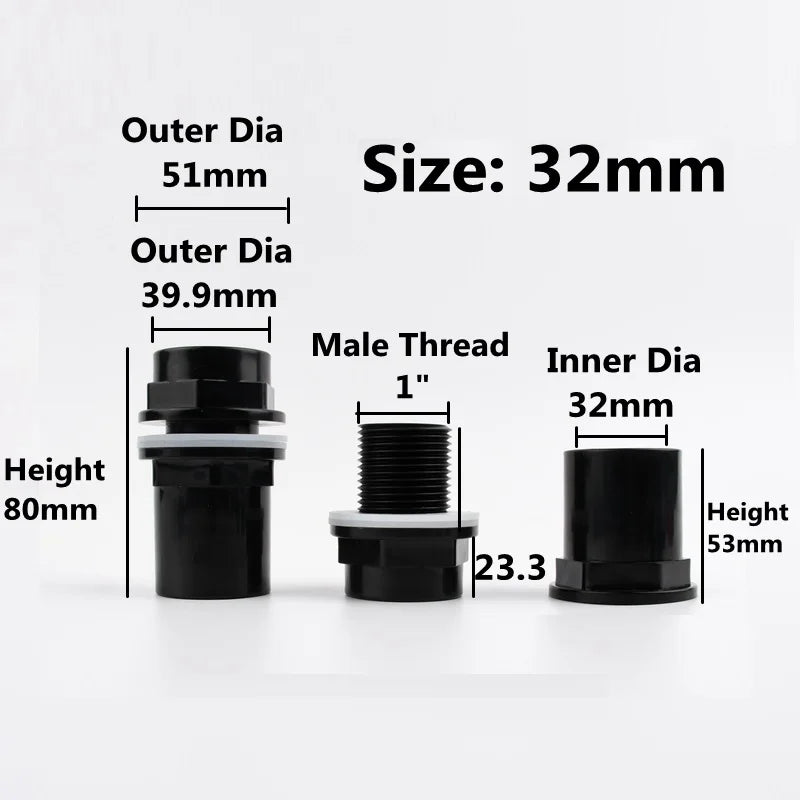 20-50mm PVC Pipe Thicken Connectors Fish Tank Pipe Drainage Connector Garden Drain UPVC Pipe Adapter Water Supply Pipe Fittings