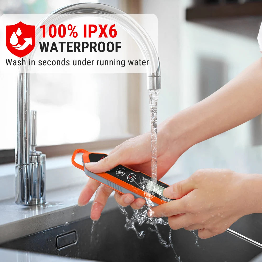 Digital Waterproof Meat Thermometer with Backlight & Instant Read