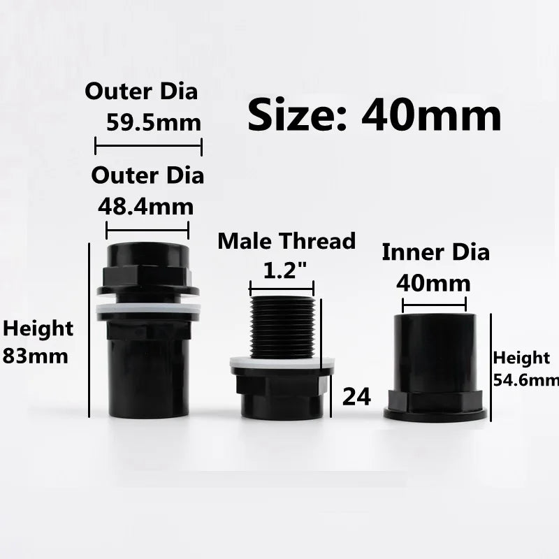 20-50mm PVC Pipe Thicken Connectors Fish Tank Pipe Drainage Connector Garden Drain UPVC Pipe Adapter Water Supply Pipe Fittings