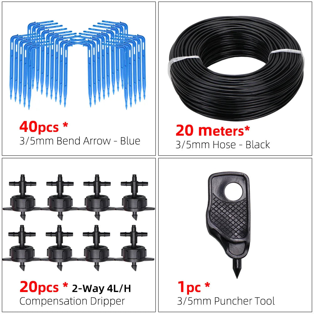 Greenhouse drip irrigation 4-way drip arrow 2-way transmitter irrigation system Potted plants with greenhouse suite 10set 20set