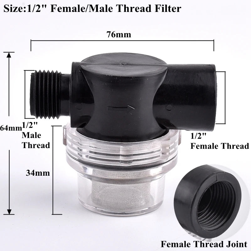 3/8 1/2 Inch Garden Watering Filter Irrigation Large Flow Filter Pipe Connector Aquarium Water Pump Strainer Hose Pagoda Joint