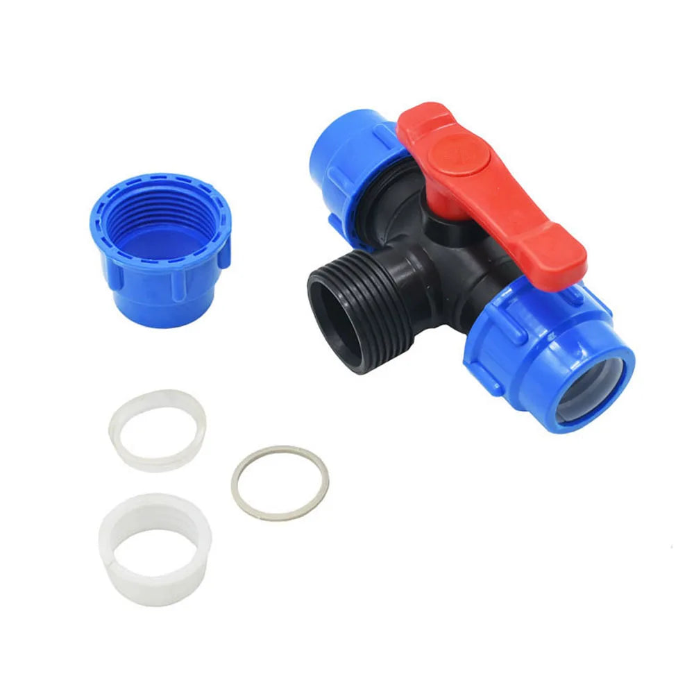 20/25/32/40/50/63mm PE Pipe Quick Connector Valve Tee Elbow Direct End plug Garden Tap Plastic Valve T-type Water Splitter