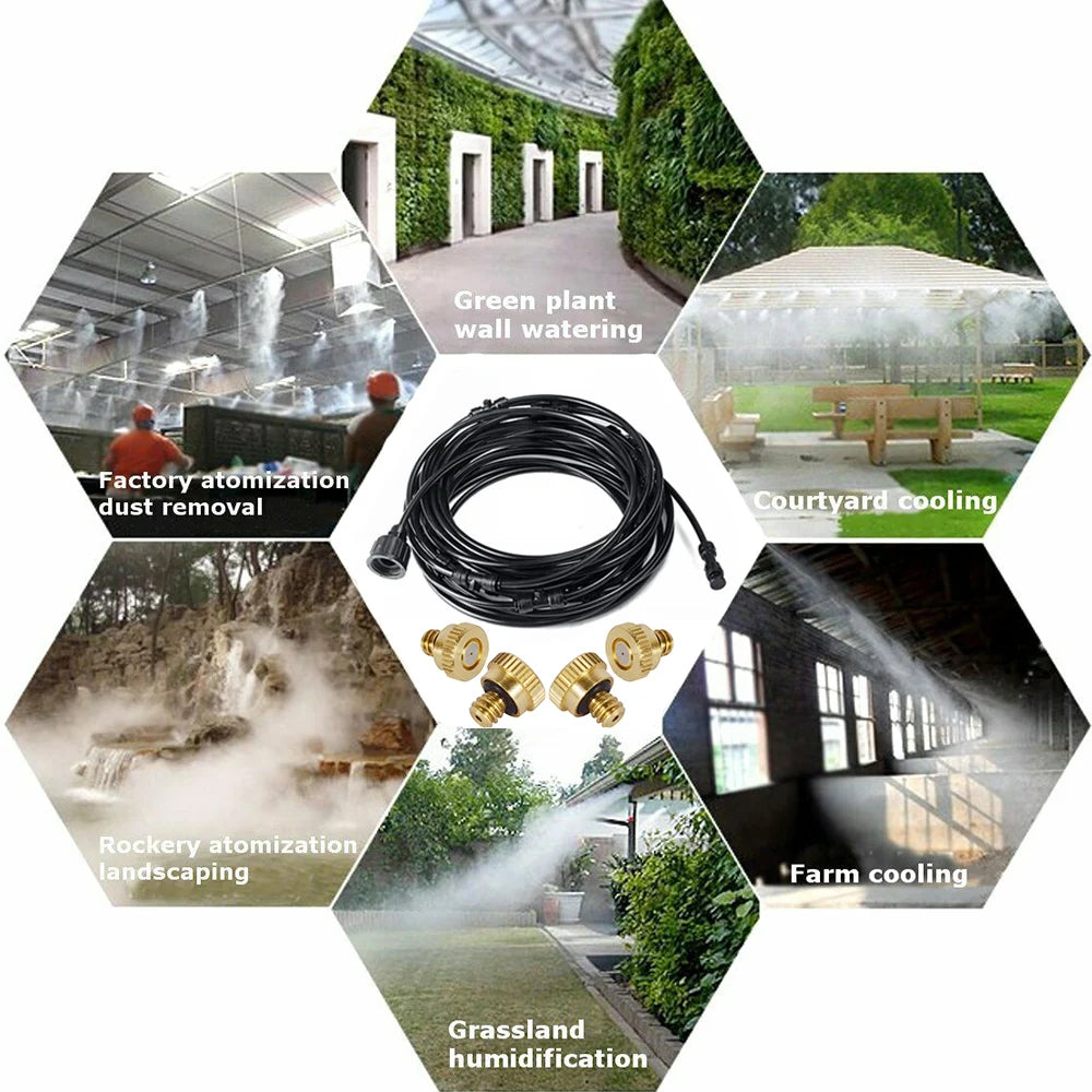 6/9/12/15/18m Outdoor Cooling Patio Misting System Fan Cooler Water Mist Gardenhouse Spray Hot fog misting system