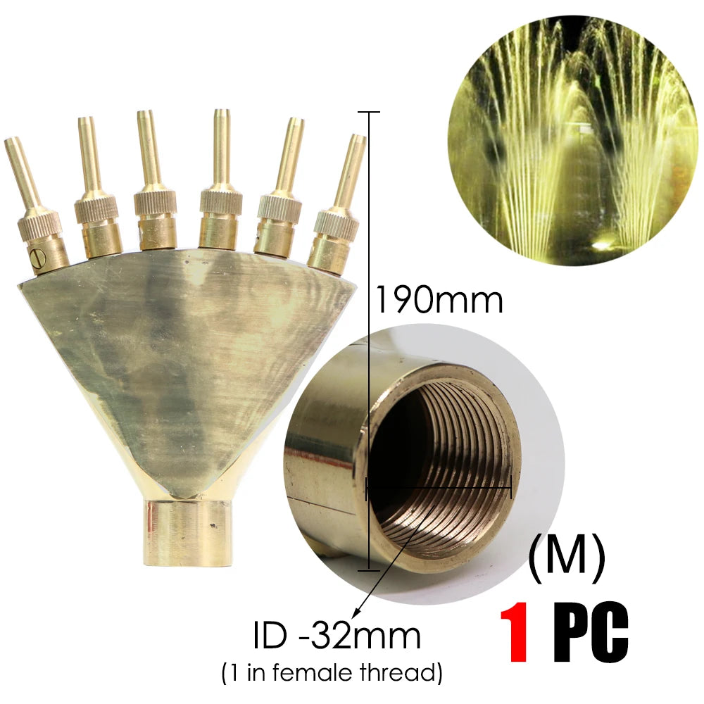 Brass Sprinklers Rotating Fountain Nozzles Landscaping Pond Outdoor Jet Straight Fountain Spray Head Irrigation Plants Watering