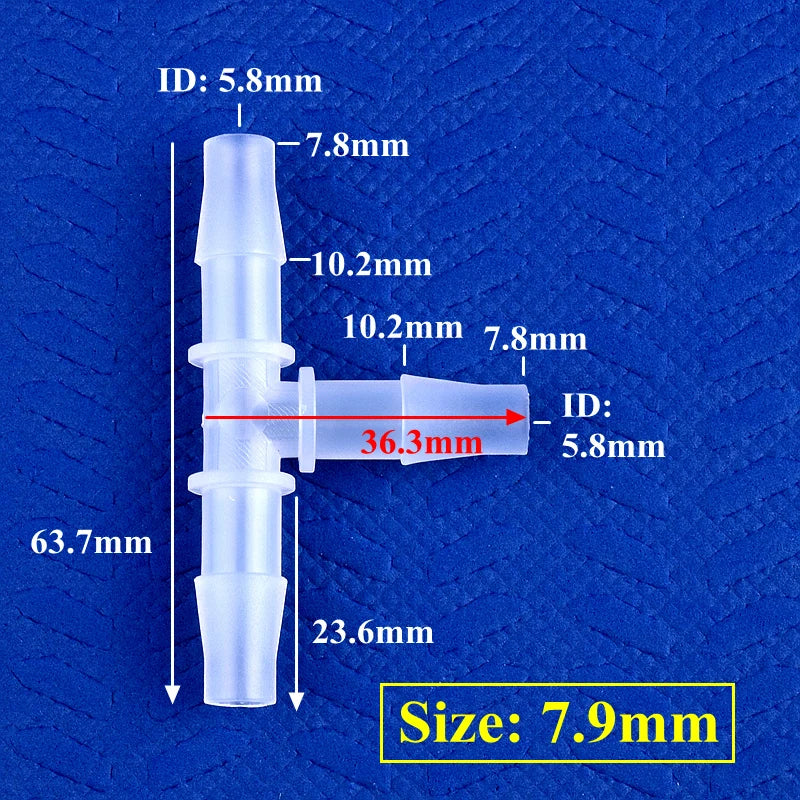 5~200pcs O.D 1.6~15.8mm PP Plastic Tee Connectors Garden Irrigation Pipe Joint Aquarium Tank Adapter Air Pump Hose Pagoda Joints
