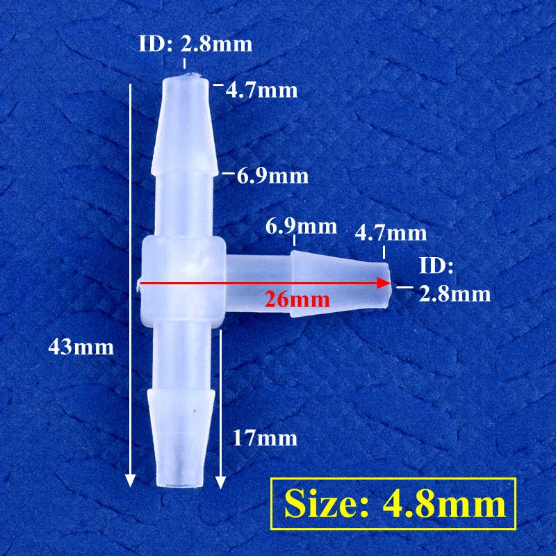 5~200pcs O.D 1.6~15.8mm PP Plastic Tee Connectors Garden Irrigation Pipe Joint Aquarium Tank Adapter Air Pump Hose Pagoda Joints