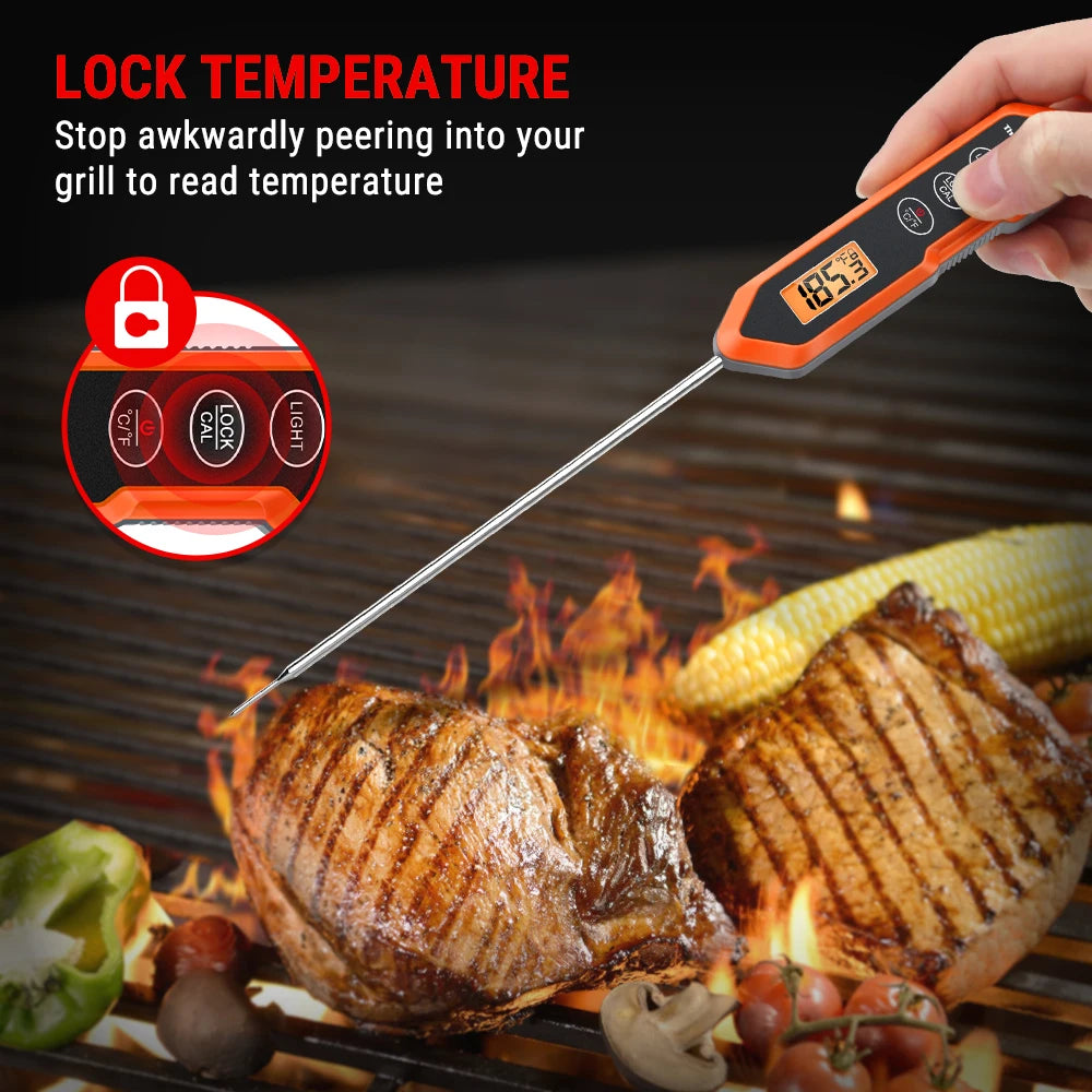 Digital Waterproof Meat Thermometer with Backlight & Instant Read