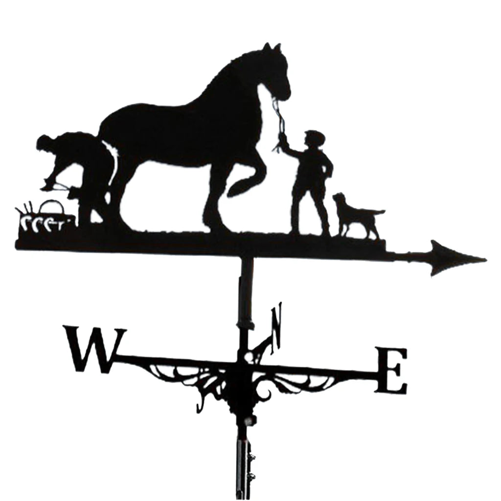 Weathervane Weather Vanes Roofs Retro Garden Stake Weather Vane Measuring Tools Outdoor Roof Decoration Architecture Decor Craft