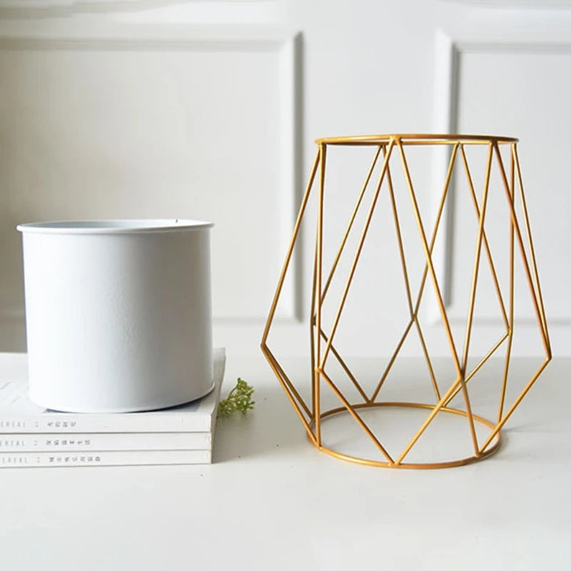 D7WA Nordic Geometric Planter Flower Pot Succulent Plant Container Display Holder Ornaments Desktop Home Office Garden Decor
