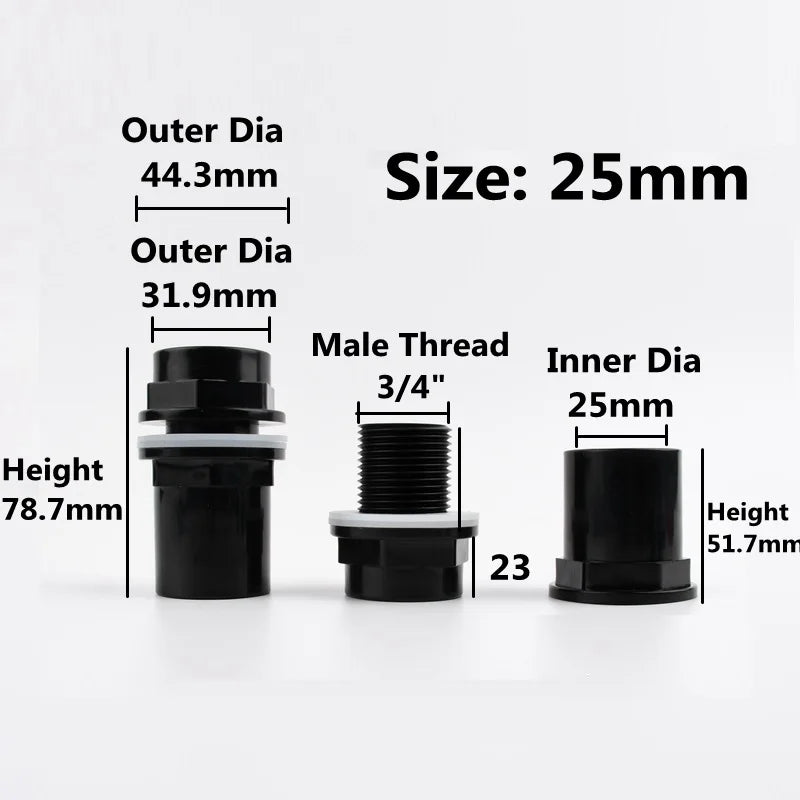 20-50mm PVC Pipe Thicken Connectors Fish Tank Pipe Drainage Connector Garden Drain UPVC Pipe Adapter Water Supply Pipe Fittings