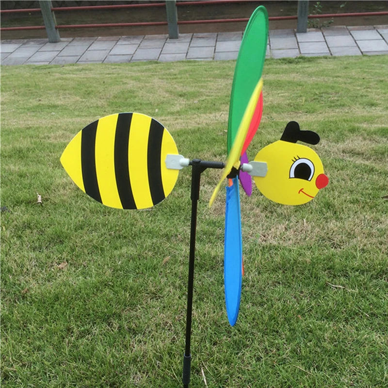 Cute 3D Large Animal Bee Windmill Wind Spinner Whirligig Yard Garden Decor