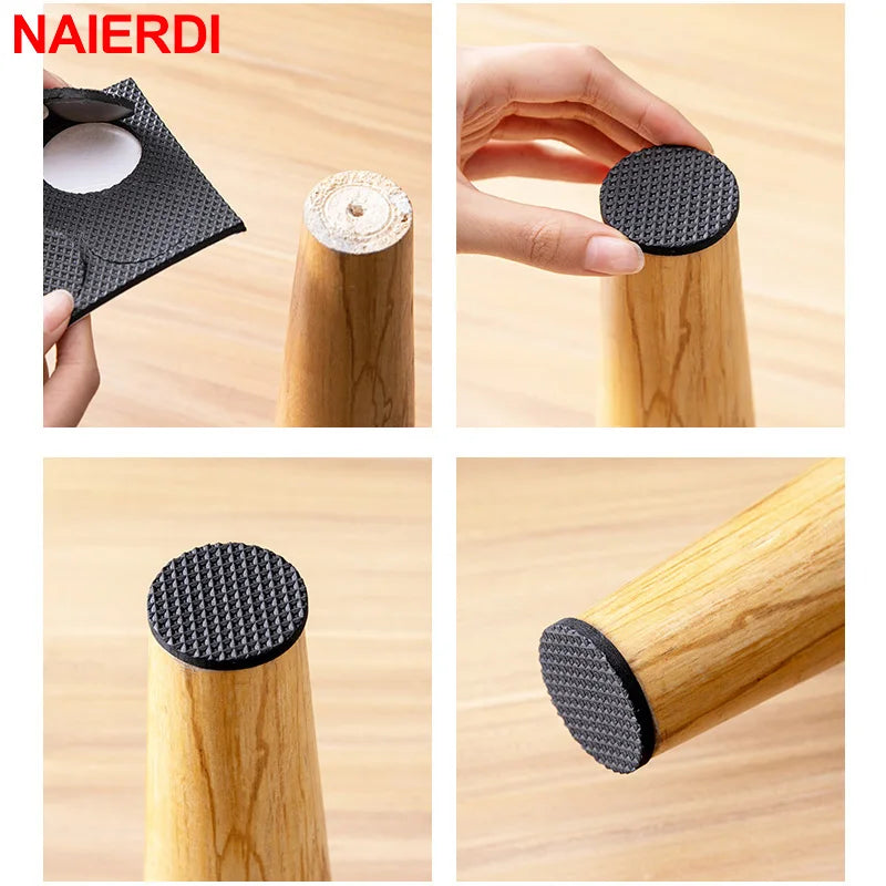 NAIERDI 1-24PCS Self Adhesive Furniture Leg Feet Rug Felt Pads Anti Slip Mat Bumper Damper For Chair Table Protector Hardware